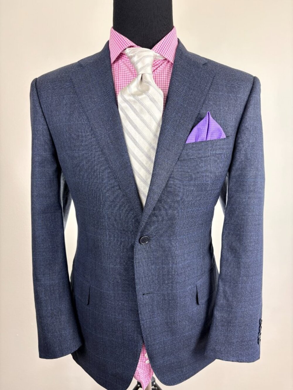 CANALI Italian Modern 2-Button ***Navy Windowpane*** Sport Jacket 42 R e52